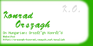 konrad orszagh business card